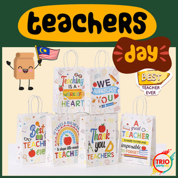 ALL DESIGN Paper Bag White Teacher Day Hari Guru Celebration Goodies Bag